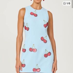 Helsi Cherry Print Blue Dress